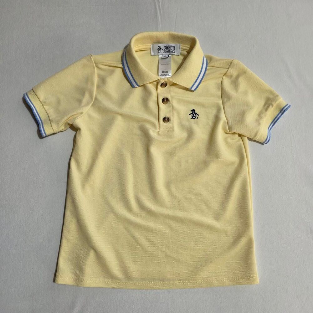 Penguin by Munsing Wear Kids' size 6 Yellow polo shirt with trim